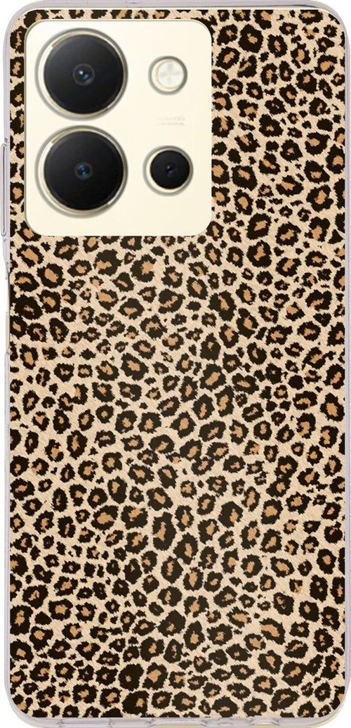 Vivo Y36 Uyumlu Leopar Tasarımlı Baskılı Silikon Kılıf