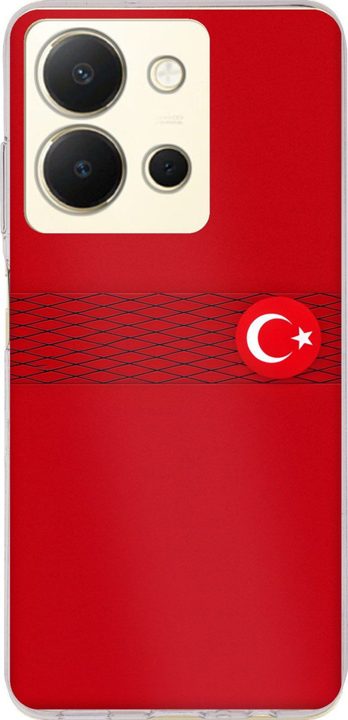 Vivo Y36 Uyumlu Türk Milli Takım Izgara Desenli Forma Baskılı Silikon Kılıf