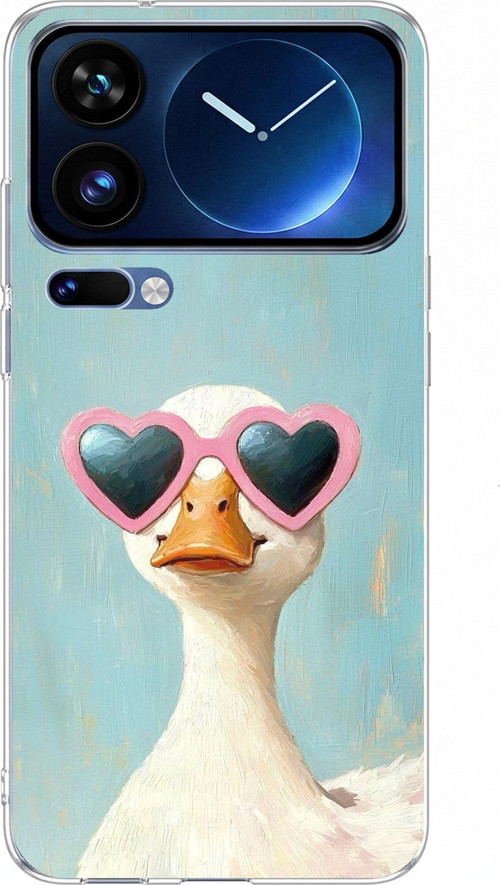 Xiaomi 17 Pro Max Uyumlu Yağlı Boya Pop-Art Ördek Baskılı Silikon Kılıf