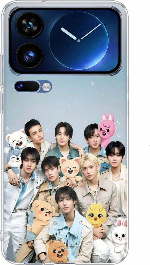 Xiaomi 17 Pro Max Uyumlu Tray Kids K-Pop Grubu ve SKZOO Temalı Baskılı Silikon Kılıf
