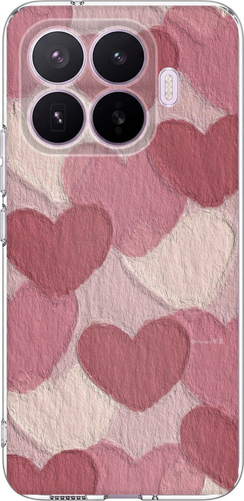 Xiaomi 17T Pro Uyumlu Pastel Gül Kurusu ve Pembe Kalpli Baskılı Silikon Kılıf