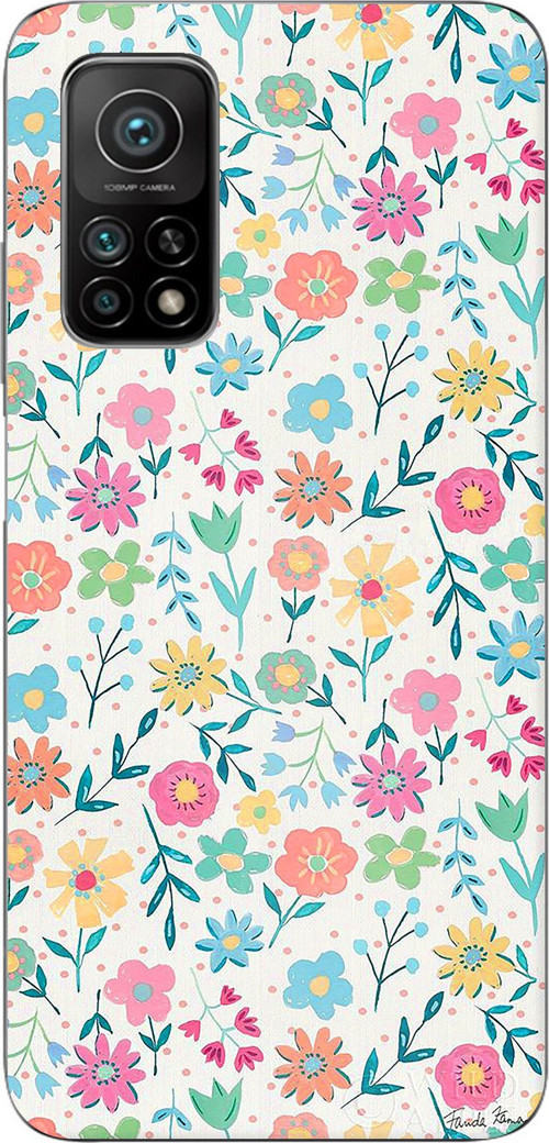 Xiaomi Mi 10T-10T PRO Uyumlu Dekoratif Çiçekler Baskılı Silikon Kılıf