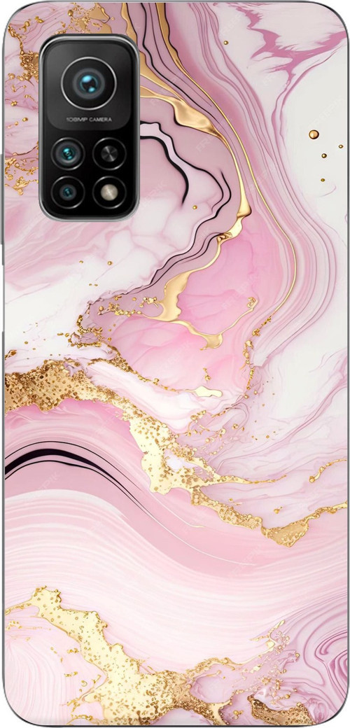 Xiaomi Mi 10T-10T PRO Uyumlu Pembe Mermer Baskılı Silikon Kılıf