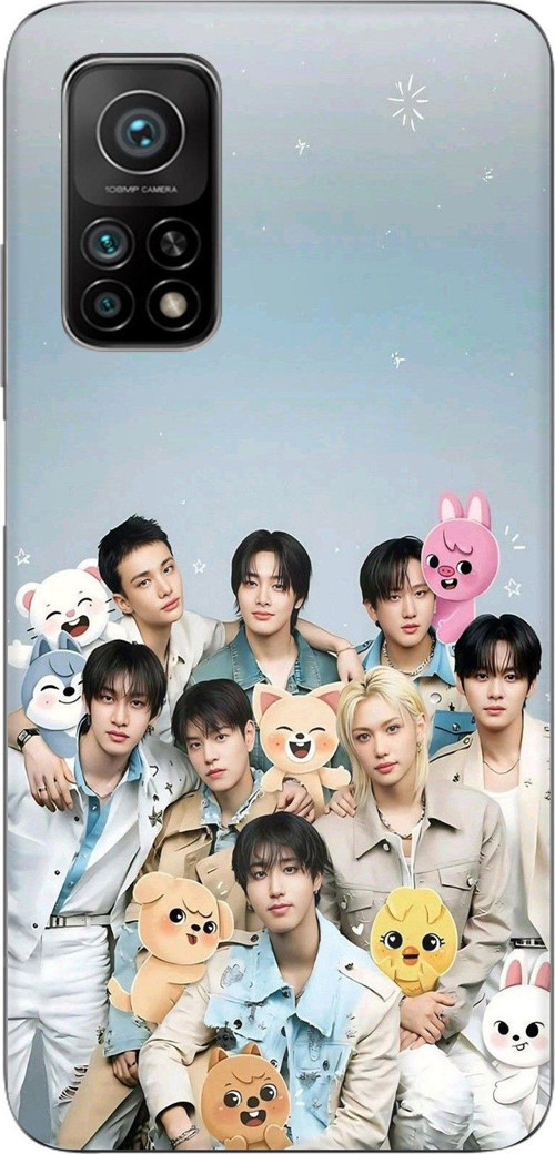 Xiaomi Mi 10T-10T PRO Uyumlu Tray Kids K-Pop Grubu ve SKZOO Temalı Baskılı Silikon Kılıf