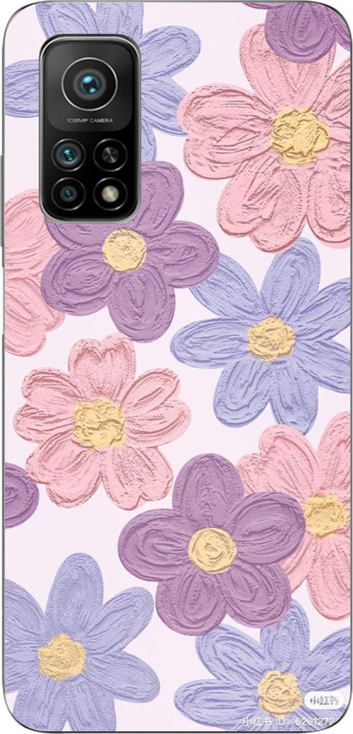 Xiaomi Mi 10T-10T PRO Uyumlu Renkli Papatyalar Sulu Boya Baskılı Silikon Kılıf