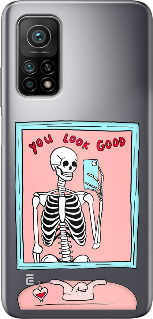 Xiaomi Mi 10T-10T PRO Uyumlu You Look Good İskelet Tasarımlı Baskılı Silikon Kılıf