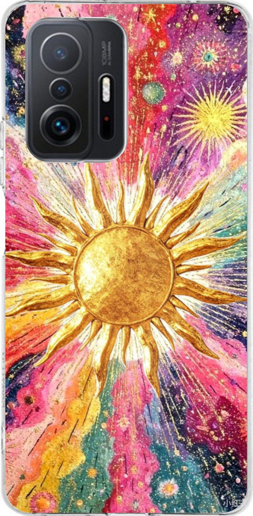 Xiaomi Mi 11T-11T PRO Uyumlu Psikedelik Galaksi ve Güneş Desenli Baskılı Silikon Kılıf