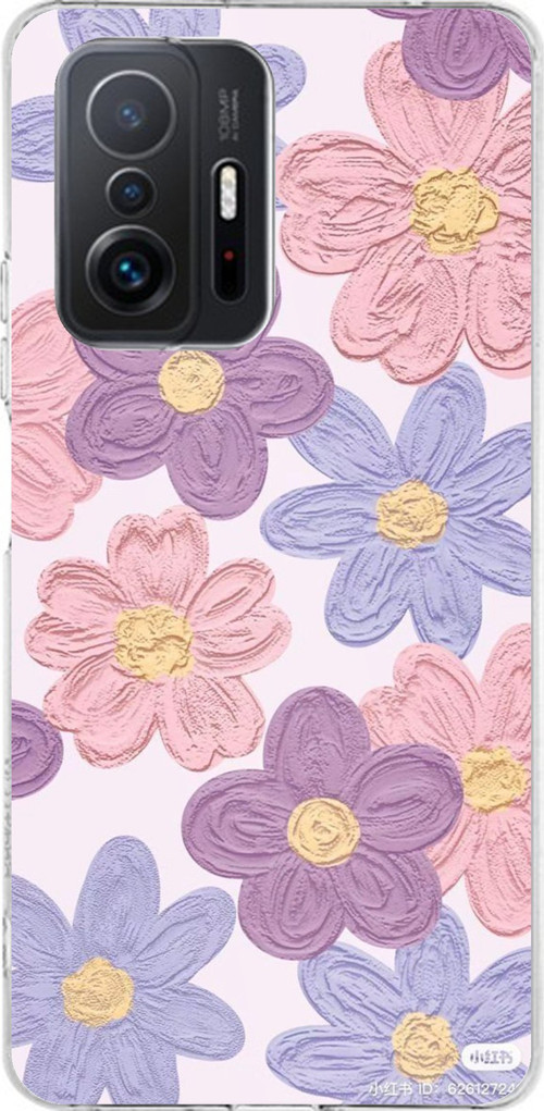 Xiaomi Mi 11T-11T PRO Uyumlu Renkli Papatyalar Sulu Boya Baskılı Silikon Kılıf
