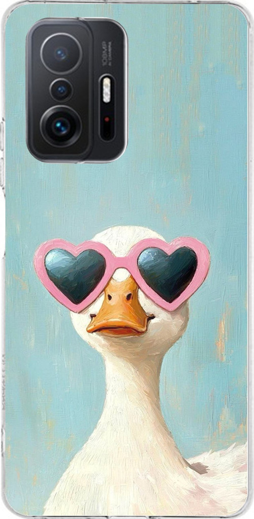 Xiaomi Mi 11T-11T PRO Uyumlu Yağlı Boya Pop-Art Ördek Baskılı Silikon Kılıf