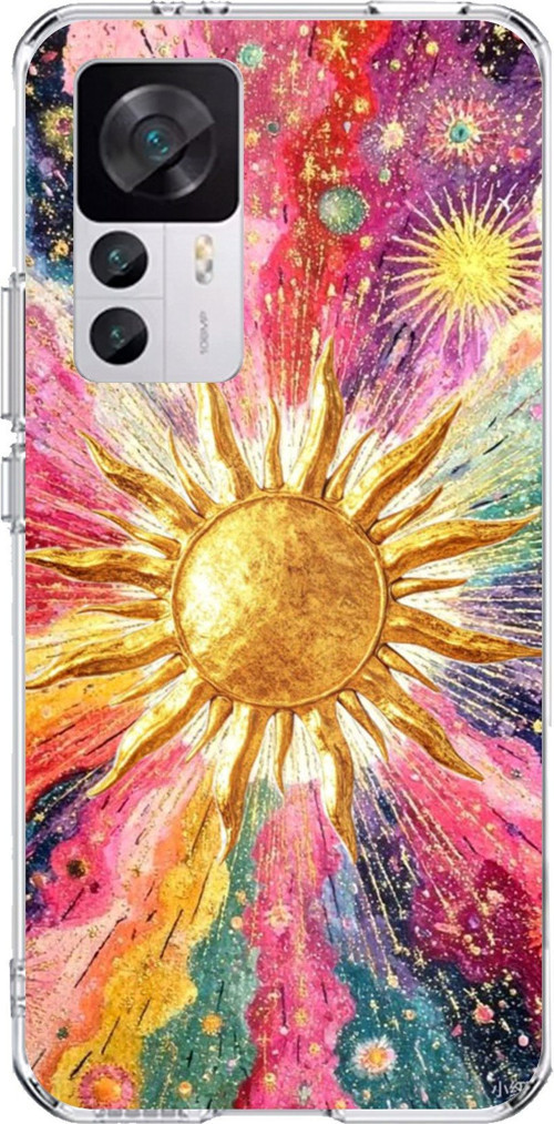 Xiaomi Mi 12T-12T PRO Uyumlu Psikedelik Galaksi ve Güneş Desenli Baskılı Silikon Kılıf