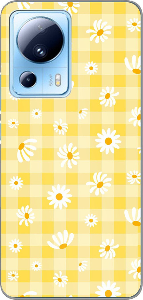 Xiaomi Mi 13 Lite Uyumlu Sarı Papatya Bahçesi Baskılı Silikon Kılıf
