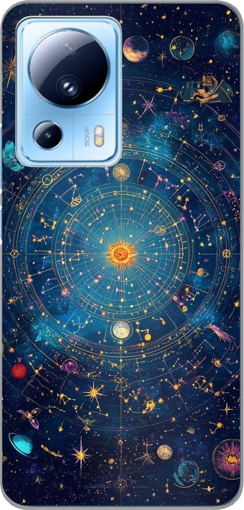 Xiaomi Mi 13 Lite Uyumlu Yıldız Atlası Kozmik Rehber Baskılı Silikon Kılıf