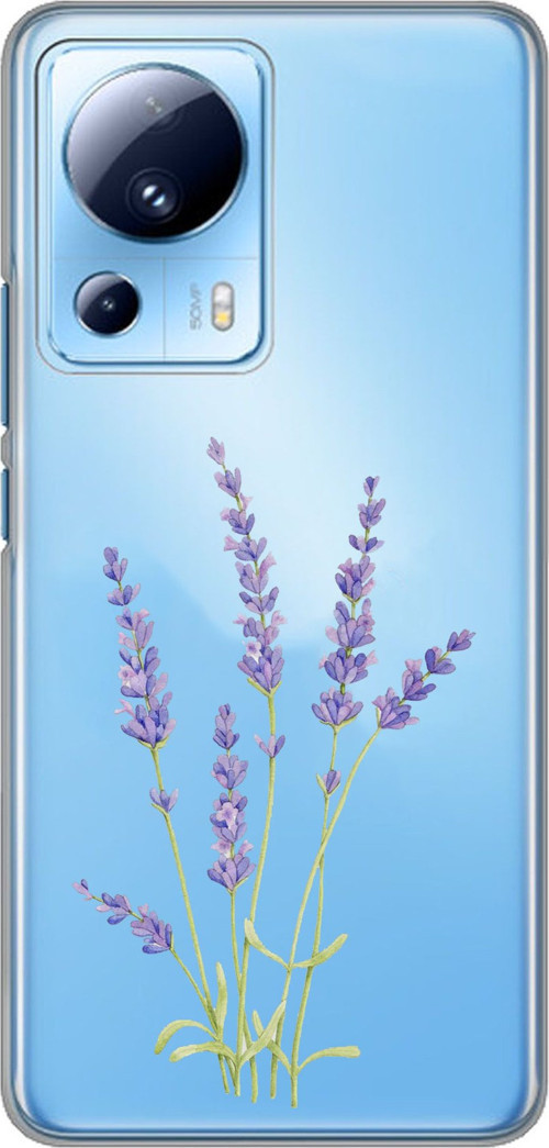 Xiaomi Mi 13 Lite Uyumlu Lavanta Çiçek Tasarımlı Baskılı Silikon Kılıf