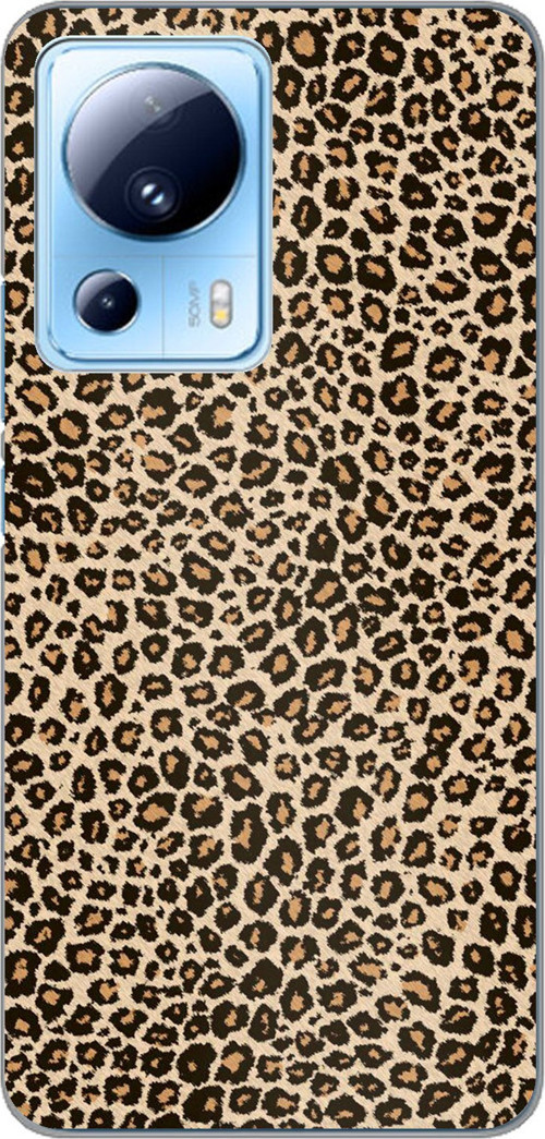 Xiaomi Mi 13 Lite Uyumlu Leopar Tasarımlı Baskılı Silikon Kılıf