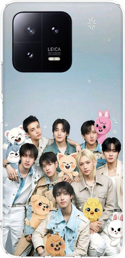 Xiaomi Mi 13 Uyumlu Tray Kids K-Pop Grubu ve SKZOO Temalı Baskılı Silikon Kılıf