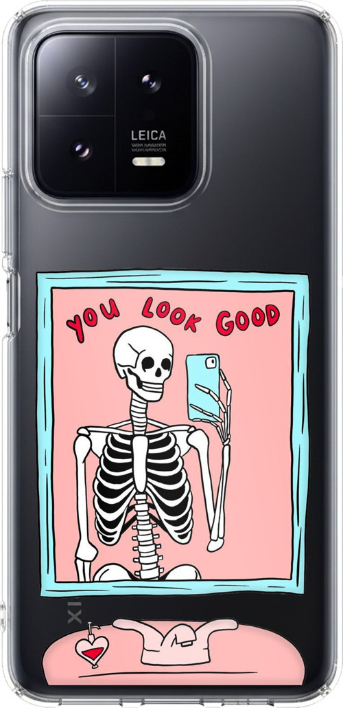 Xiaomi Mi 13 Uyumlu You Look Good İskelet Tasarımlı Baskılı Silikon Kılıf