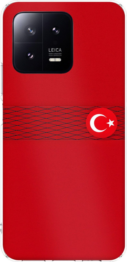 Xiaomi Mi 13 Uyumlu Türk Milli Takım Izgara Desenli Forma Baskılı Silikon Kılıf