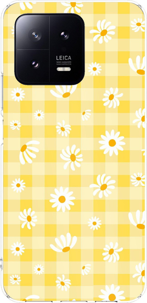 Xiaomi Mi 13 Uyumlu Sarı Papatya Bahçesi Baskılı Silikon Kılıf