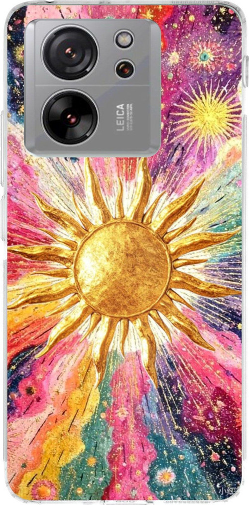 Xiaomi Mi 13T-13T PRO Uyumlu Psikedelik Galaksi ve Güneş Desenli Baskılı Silikon Kılıf