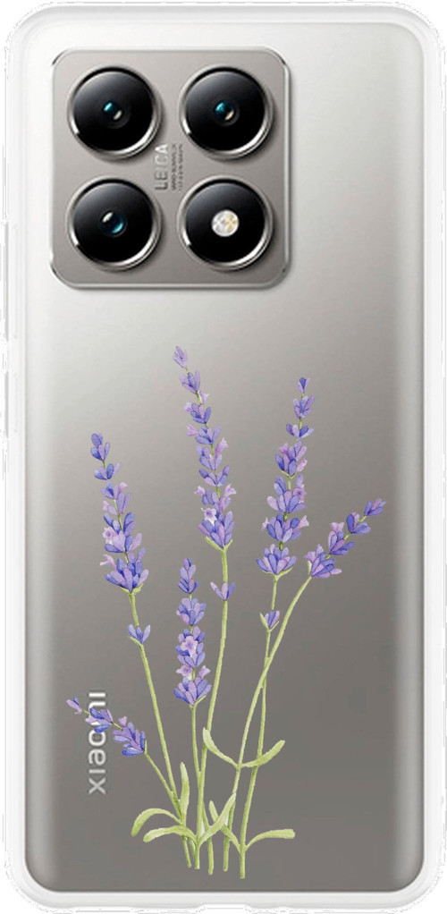 Xiaomi Mi 14T PRO Uyumlu Lavanta Çiçek Tasarımlı Baskılı Silikon Kılıf