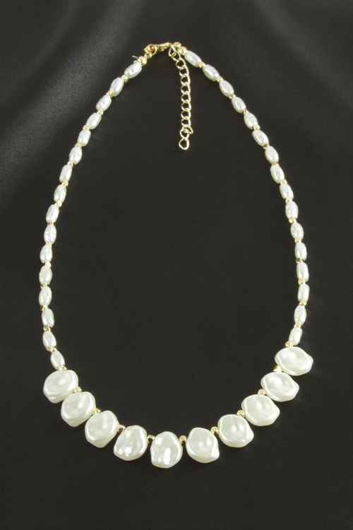 Oval Arpa Kesim İnci Kolye