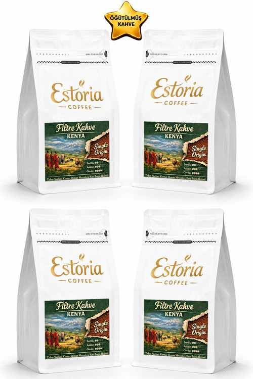 Kenya Filtre Kahve 1kg ( 1000g)(4x250g) | %100 Arabica | Yoğun Aroma | Meyvemsi Notalar | Öğütülmüş