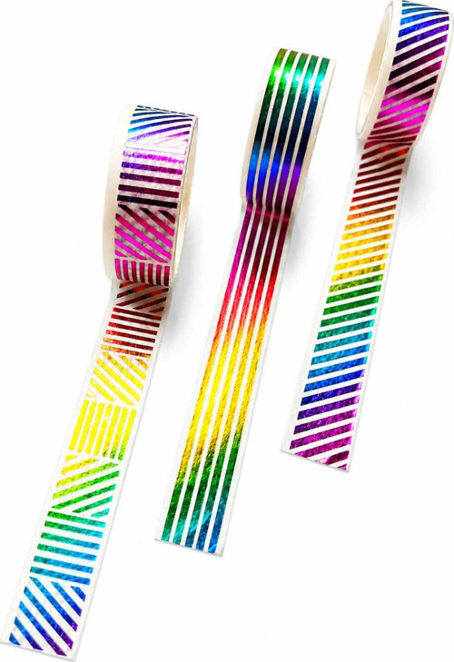 Dekoratif Kağıt Bant Washi Tape 2 Metre X 1,5 Cm Hologramlı Çok Renkli