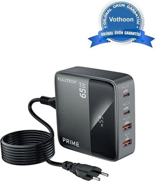 65w Masaüstü 4 Portlu Hızlı Şarj Cihazı İstasyonu 2xusb-a, 2xtype-c Giriş,1,5 Mt. Kablo