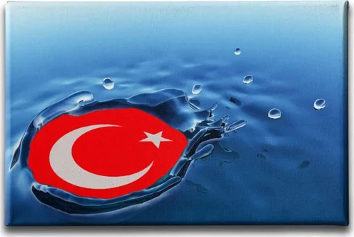 Damla Türk Bayrağı Dekoratif Kanvas Duvar Tablosu