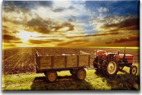 Traktor Dekoratif Kanvas Duvar Tablosu