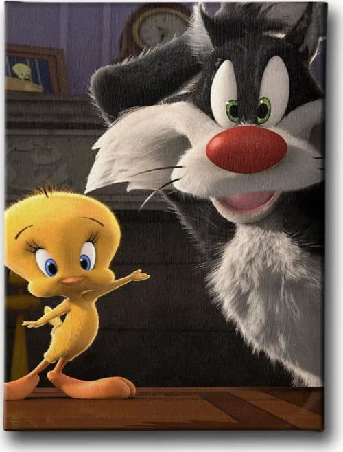 Tweety ve Kedi Çocuk Odası Kanvas Duvar Tablosu