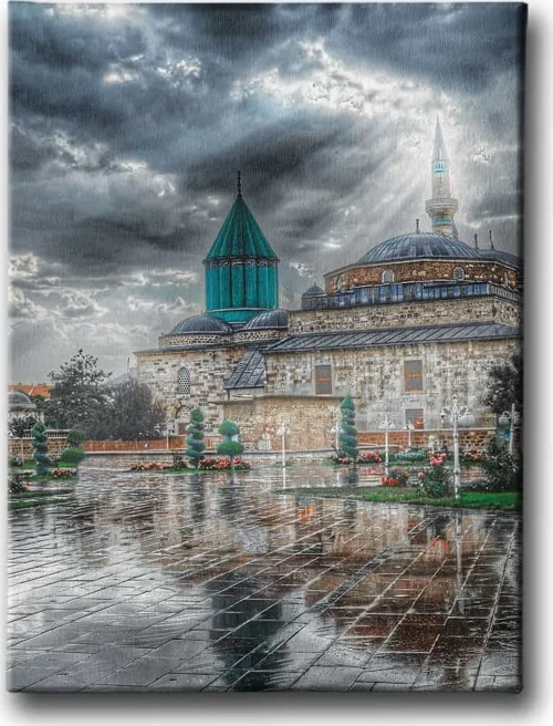 Mevlana Türbesi İslami Hat Sanatı Kanvas Tablo