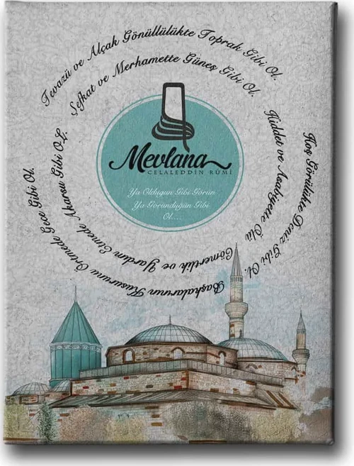 Mevlana’nın 7 Öğüdü İslami Hat Sanatı Kanvas Tablo