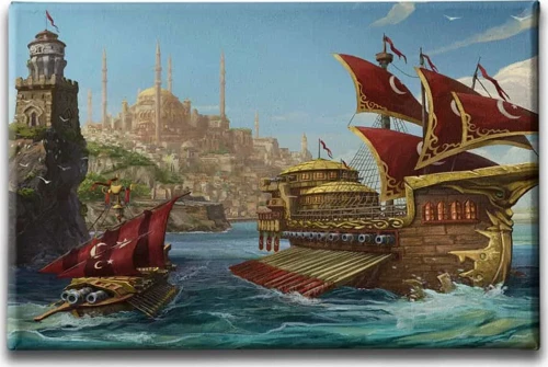 Eski İstanbul Dekoratif Kanvas Duvar Tablosu