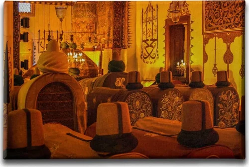 Mevlana Müzesi ve Turbeleri İslami Hat Sanatı Kanvas Tablo