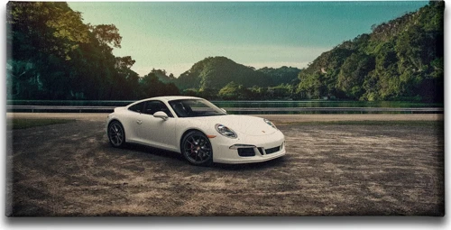 Porsche Panoramik Kanvas Duvar Tablosu