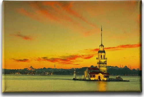 Kız Kulesi Manzara Kanvas Duvar Tablosu
