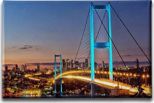 İstanbul Köprüsü Manzara Kanvas Duvar Tablosu