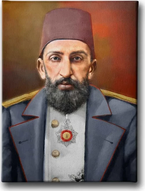 2.abdulhamid Han Portresi Dekoratif Kanvas Duvar Tablosu