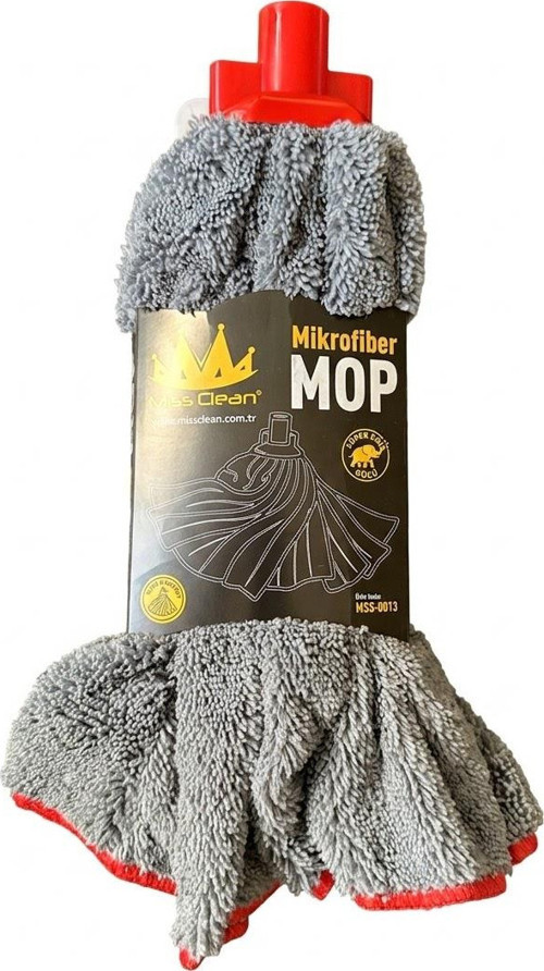 Miss Clean Mikrofiber Gri Yedek Jumbo Mop / Islak Mop / Paspas Ucu Başlığı - 1 Adet
