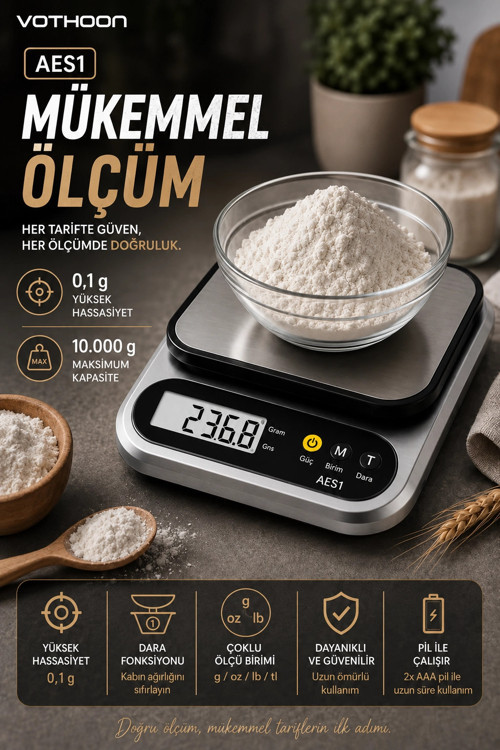 Dijital Mutfak ve Kahve Tartısı Hassas Gram Terazisi Paslanmaz Çelik LCD Ekran Çoklu Ölçüm g/oz 10 K