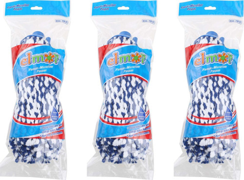 PM01 Yedek Islak Vidalı Mop Paspas Püskül Ucu - Pamuklu Mikrofiber İpli Mop Yedeği - 3 Adet