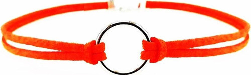 Turuncu Süet Halka Kadın Choker Kolye