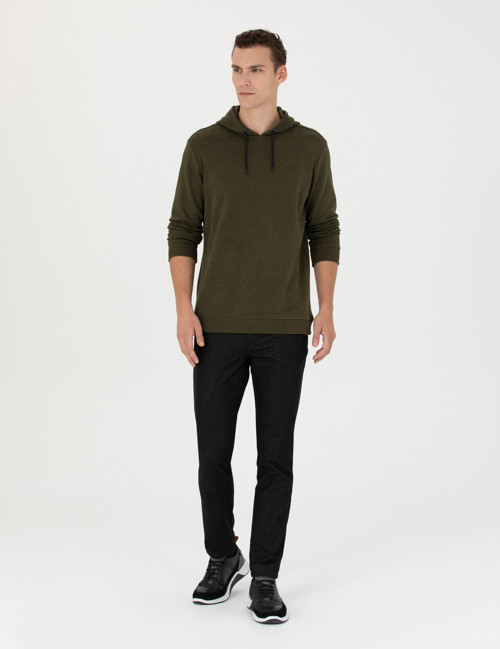 Siyah Slim Fit Kanvas Pantolon 50278130-VR046