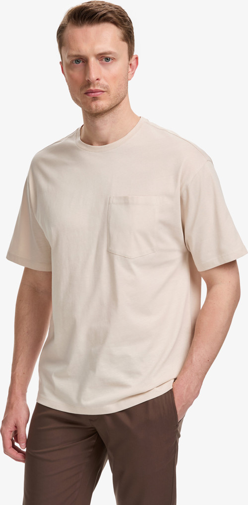 Bej Comfort Fit %100 Pamuk Bisiklet Yaka Basic Tişört 50325300-VR011