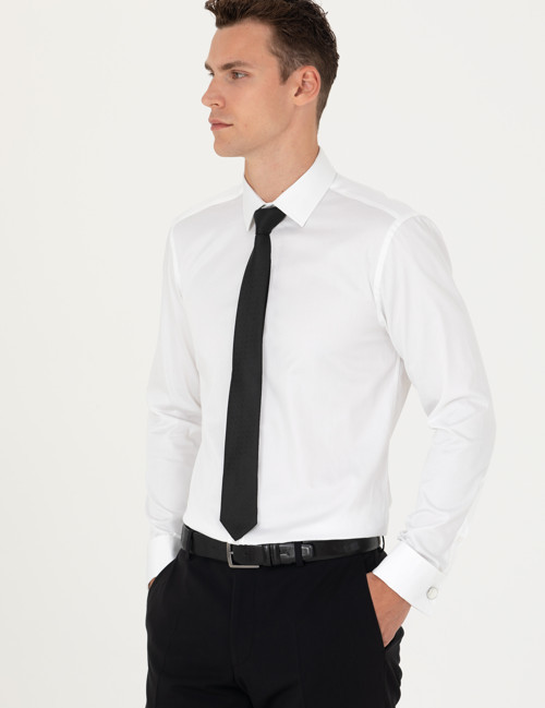 Beyaz Slim Fit Uzun Kollu Basic Gömlek 50277144-VR013