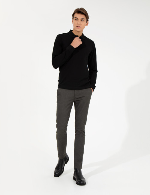 Haki Slim Fit Keten Karışımlı Chino Pantolon 50259718-VR027