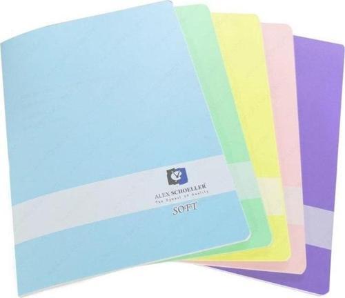 PP Kapak Tel Dikişli Defter Soft Renkler A4 80 yp Kareli