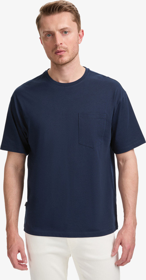 Lacivert Comfort Fit %100 Pamuk Bisiklet Yaka Basic Tişört 50325300-VR033