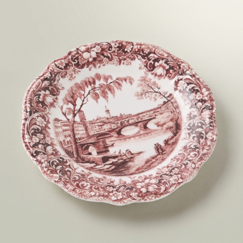 Floransa Pasta Tabağı 21 cm Bordo